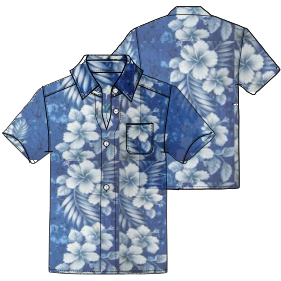 Moldes de confeccion para HOMBRES Camisas Camisa Hawaiian 2943